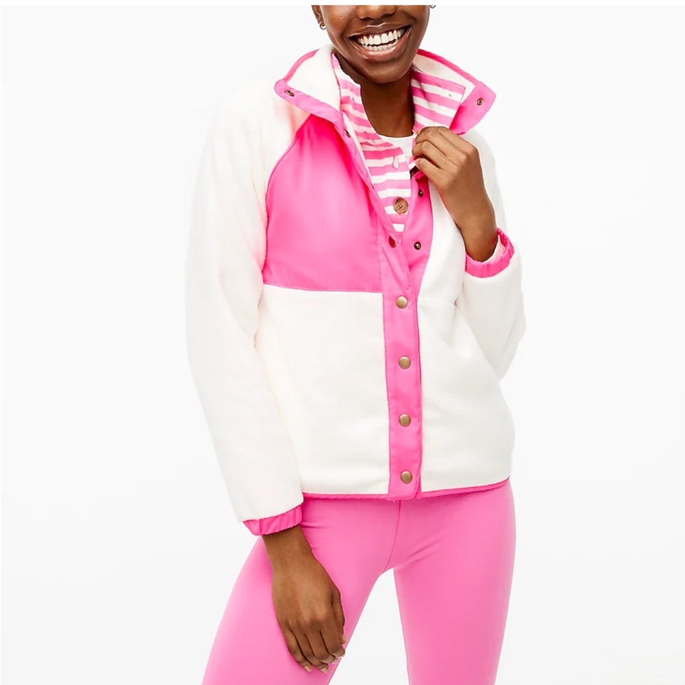 J. Crew Pink and White Women's Jacket